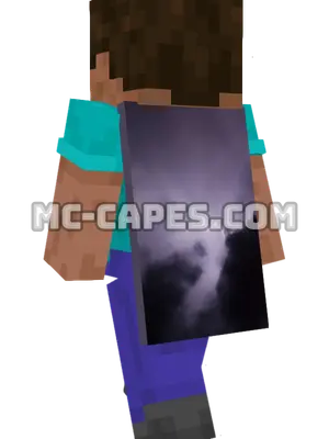 Lightning Storm Minecraft cape worn on a player