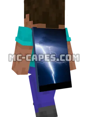 Lightning Strike Minecraft cape worn on a player