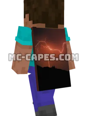 Lightning Strikes Minecraft cape worn on a player