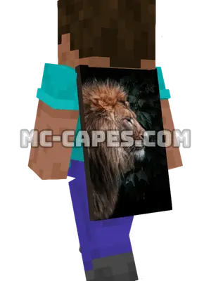 Lion Minecraft cape worn on a player