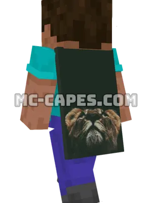 Lion Looking Up Minecraft cape worn on a player