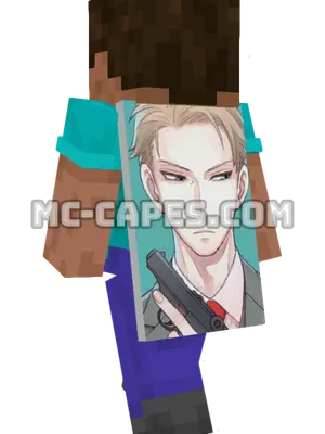 Loid Forger Minecraft cape worn on a player