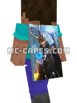Loki Minecraft cape worn on a player