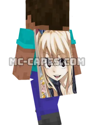 Lucy Heartfilia Minecraft cape worn on a player
