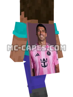 Luis Suarez Minecraft cape worn on a player