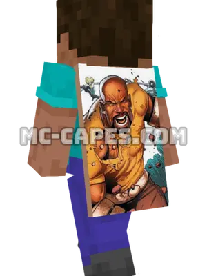 Luke Cage Minecraft cape worn on a player
