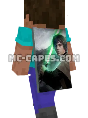 Luke Skywalker Minecraft cape worn on a player