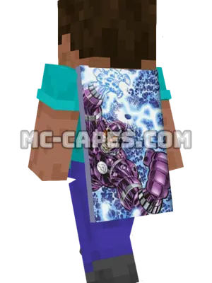 Machine Man Minecraft cape worn on a player