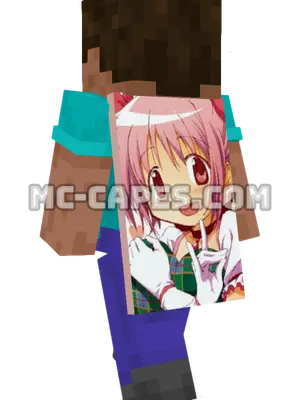 Madoka Kaname Minecraft cape worn on a player
