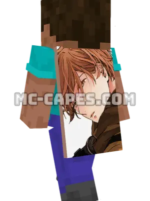 Mafuyu Satou Minecraft cape worn on a player