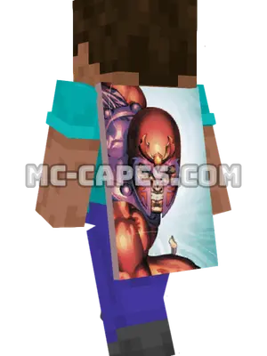 Magneto Minecraft cape worn on a player
