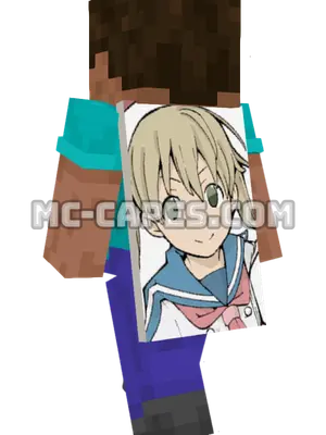 Maka Albarn Minecraft cape worn on a player