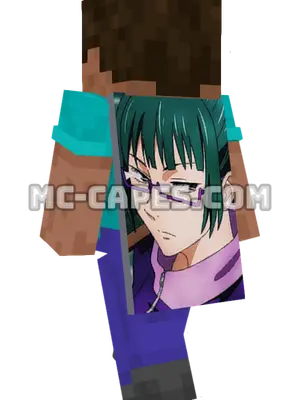 Maki Zenin Minecraft cape worn on a player