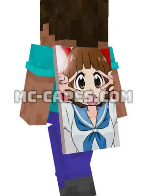 Mako Mankanshoku Minecraft cape worn on a player