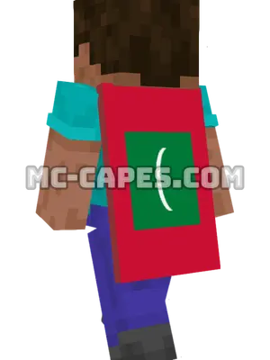 Maldives Flag Minecraft cape worn on a player