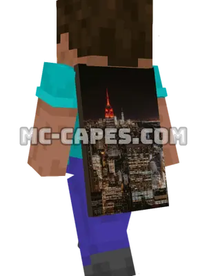 Manhattan Skyline Minecraft cape worn on a player