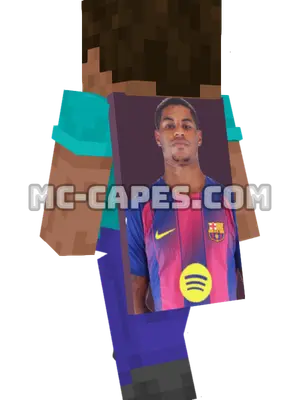 Marcus Rashford Minecraft cape worn on a player
