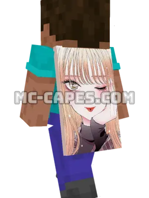 Marin Kitagawa Minecraft cape worn on a player