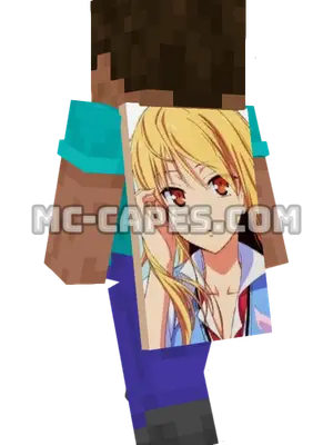 Mashiro Shiina Minecraft cape worn on a player