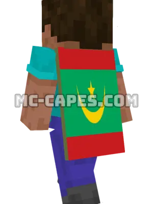 Mauritania Flag Minecraft cape worn on a player