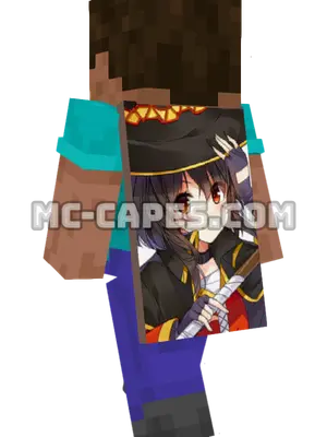 Megumin Minecraft cape worn on a player