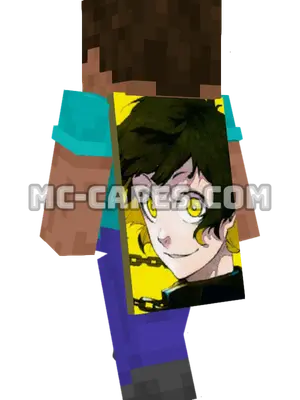 Meguru Bachira Minecraft cape worn on a player