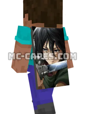Mikasa Ackerman Minecraft cape worn on a player