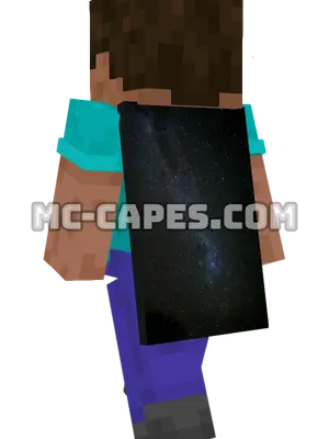 Milky Way Galaxy Minecraft cape worn on a player