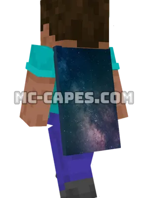 Milky Way Galaxy Minecraft cape worn on a player