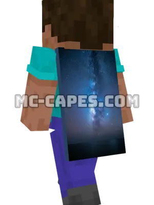 Milky Way Galaxy Minecraft cape worn on a player