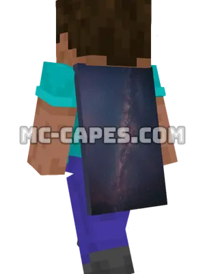 Milky Way Galaxy Minecraft cape worn on a player