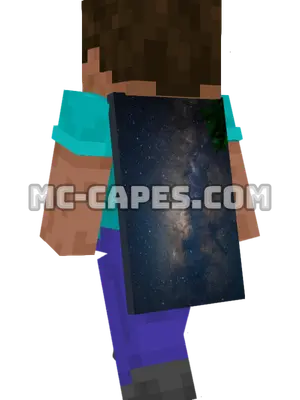 Milky Way Galaxy Minecraft cape worn on a player