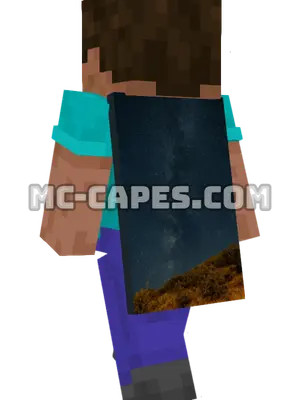 Milky Way Night Sky Minecraft cape worn on a player
