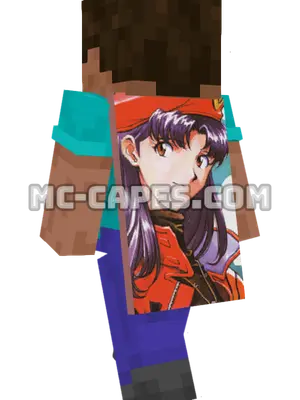 Misato Katsuragi Minecraft cape worn on a player