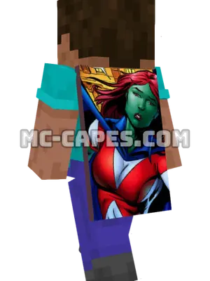 Miss Martian Minecraft cape worn on a player