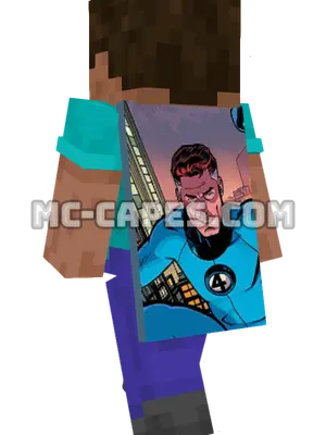 Mister Fantastic Minecraft cape worn on a player