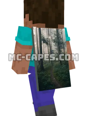 Misty Forest Path Minecraft cape worn on a player
