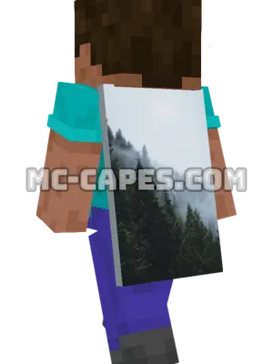 Misty Forest Trees Minecraft cape worn on a player