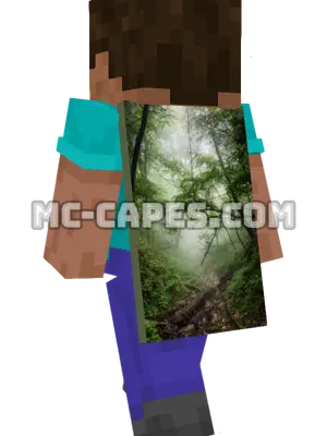 Misty Trees Minecraft cape worn on a player