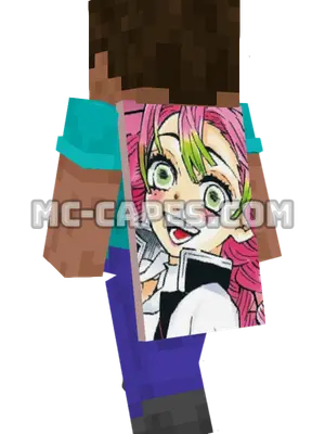 Mitsuri Kanroji Minecraft cape worn on a player