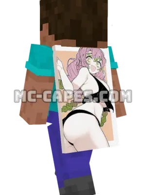 Mitsuri Kanroji Bikini Minecraft cape worn on a player