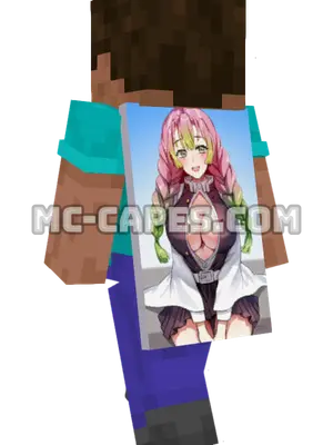 Mitsuri Kanroji Military Minecraft cape worn on a player