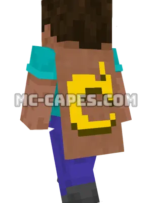 Mojang Classic Minecraft cape worn on a player