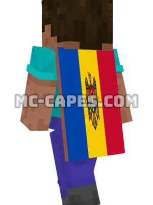 Moldova Flag Minecraft cape worn on a player
