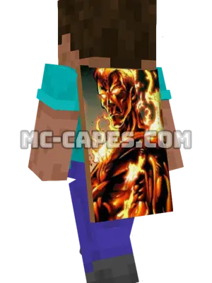 Molten Man Minecraft cape worn on a player