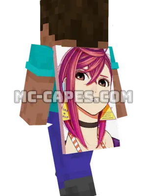 Momo Ayase Minecraft cape worn on a player