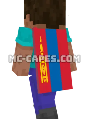 Mongolia Flag Minecraft cape worn on a player