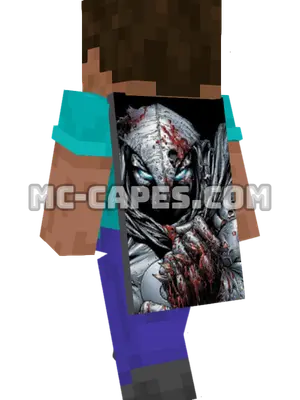 Moon Knight Minecraft cape worn on a player