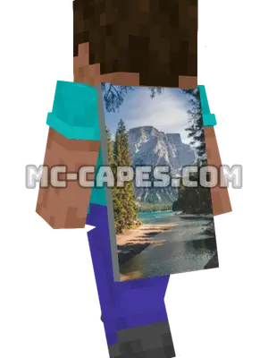 Mountain Lake Minecraft cape worn on a player
