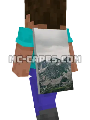 Mountain Peaks Minecraft cape worn on a player